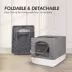 All For Paws Foldable Cat Litter Box W/ Litter Trapping Step & Multiple Access Points--Gray image thumbnail 5