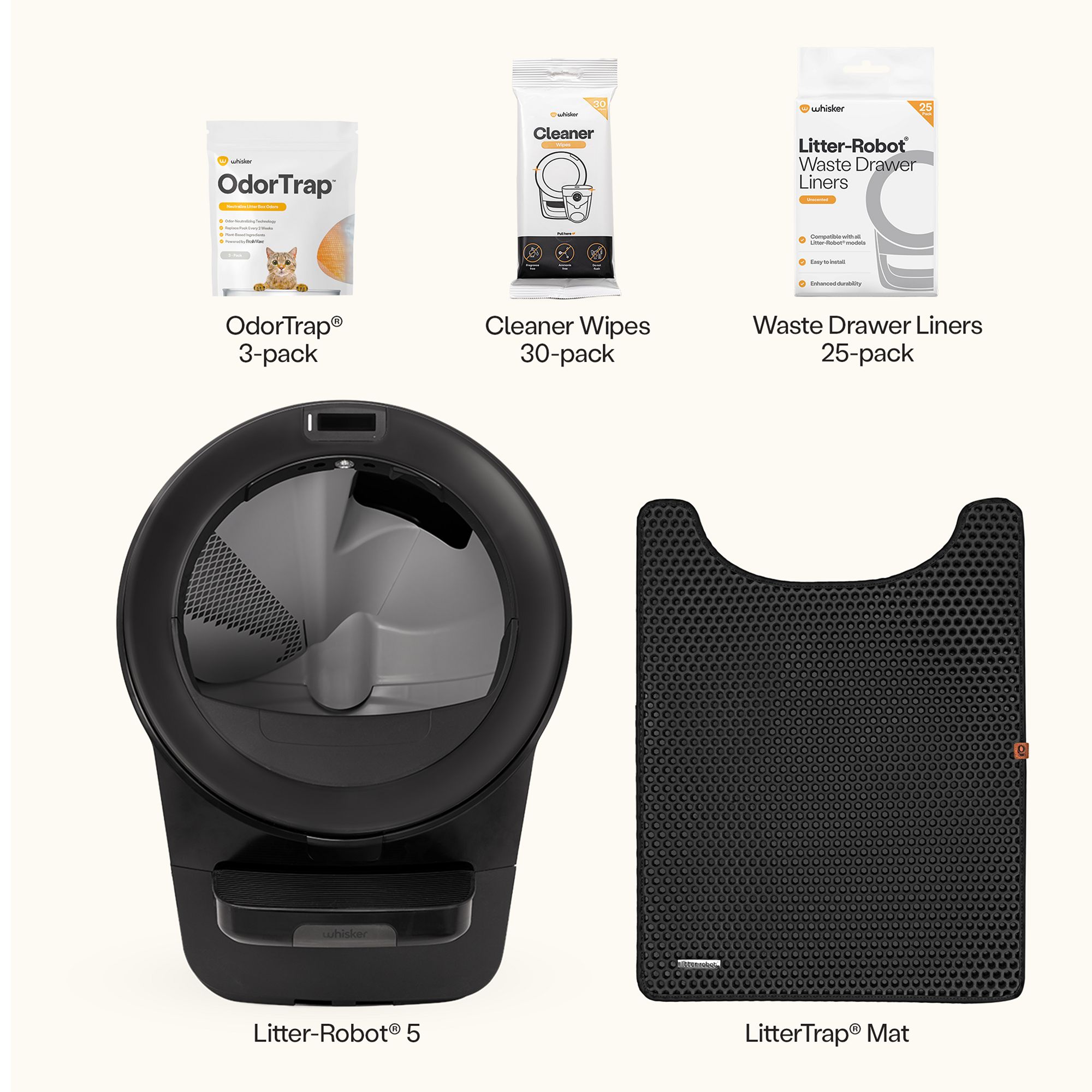 Whisker Litter-Robot® 5 with Core Accessories Bundle - thumbnail 2