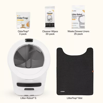 Whisker Litter Robot® 5 Starter Bundle, Includes Liners, LitterTrap Mat, Odor Trap,Litter & Warranty - Image 2