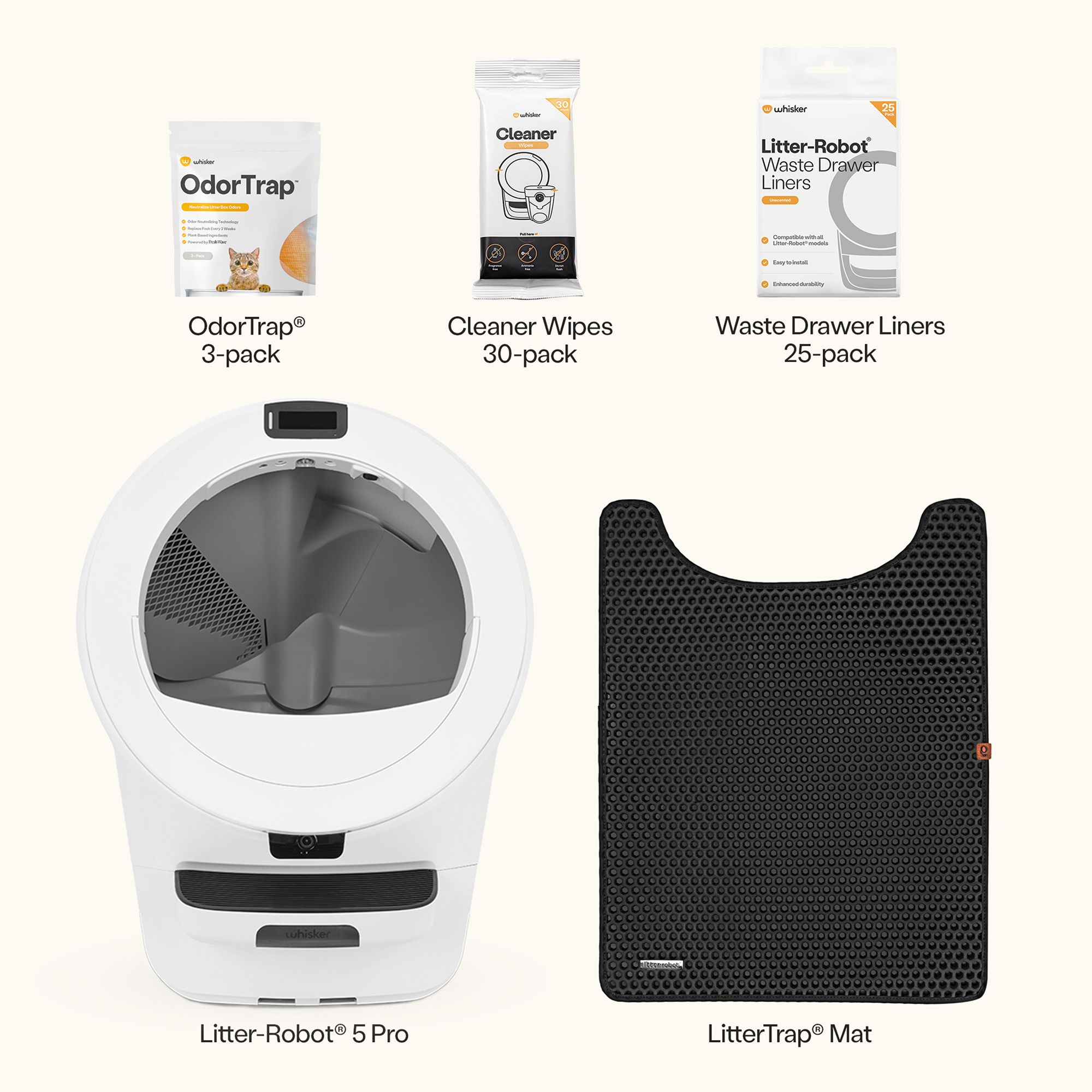 Whisker Litter-Robot® 5 Pro with Core Accessories Bundle - thumbnail 2