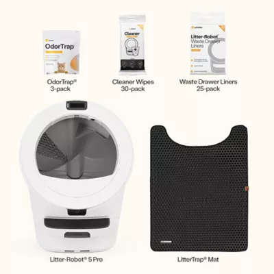 Whisker Litter Robot® 5 Pro Starter Bundle, Includes Liners, Mat, OdorTrap, Litter & Waranty - Image 2