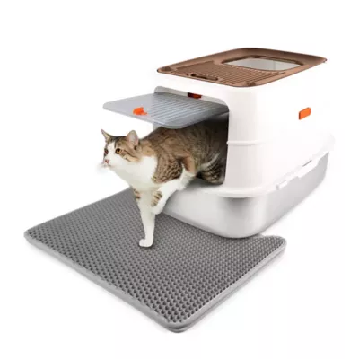 All For Paws Multi-Entry Hooded Cat Litter Box W/ Litter Scoop, Non-Slip Feet & Anti-Tracking Mat - Image 2