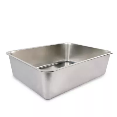 All For Paws Stainless Steel Cat Litter Pan W/ Non-Stick Bottom, Durable & Easy-To-Clean - Image 1