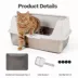 All For Paws Stainless Steel Cat Litter Pan W/ Detachable High-Sided Hood & Litter Scoop image thumbnail 4