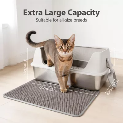 All For Paws Stainless Steel Cat Litter Pan W/ Detachable High-Sided Hood & Litter Scoop - Image 5