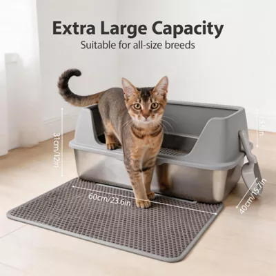All For Paws Stainless Steel Cat Litter Pan W/ Detachable High-Sided Hood & Litter Scoop - Image 5
