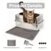 All For Paws All Stainless Steel Hooded Cat Litter Box W/ lLitter Scoop & Anti-Tracking Mat image thumbnail 5