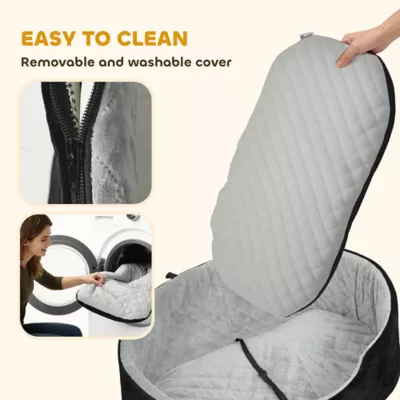 PawHut Dog Car Seat, Detachable Washable Pet Bed with Cushion and Safety Belt for Dogs up to 33lbs - Image 5