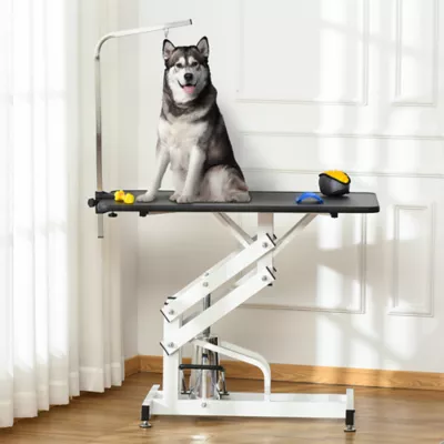 PawHut Pet Grooming Table, Height Adjustable Dog Grooming Table with Arm, Noose and Non-Slip - Image 2