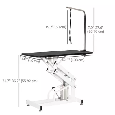 PawHut Pet Grooming Table, Height Adjustable Dog Grooming Table with Arm, Noose and Non-Slip - Image 3