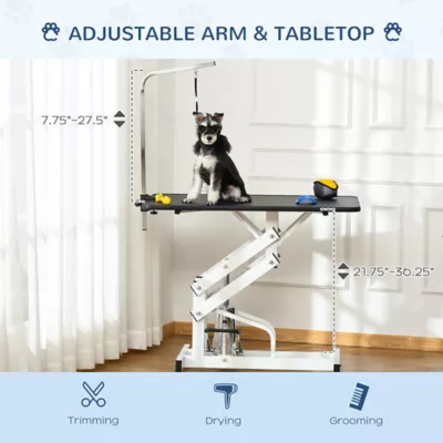 PawHut Pet Grooming Table, Height Adjustable Dog Grooming Table with Arm, Noose and Non-Slip - Image 6