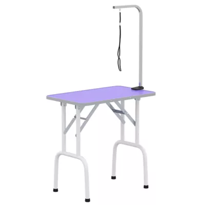 PawHut Foldable Pet Grooming Table for Dogs & Cats with Adjustable Arm, Non-slip Surface - Image 1