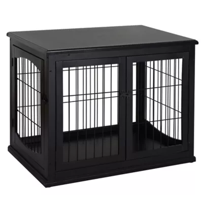 PawHut 26" Wooden Dog Cage with Double Door Entrance & Simple Modern Design - Image 1
