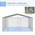 PawHut Dog Kennel Outdoor, Heavy Duty Playpen with Secure Lock, Cover,  13.1' x 13.1' x 7.5' image thumbnail 3