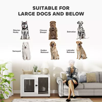 PawHut Pet Crate End Table with Water-resistant Cushion - Image 4