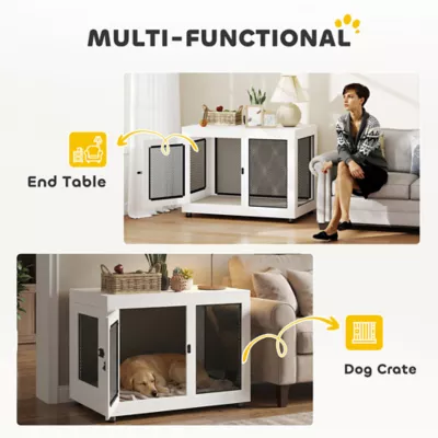 PawHut Pet Crate End Table with Water-resistant Cushion - Image 5