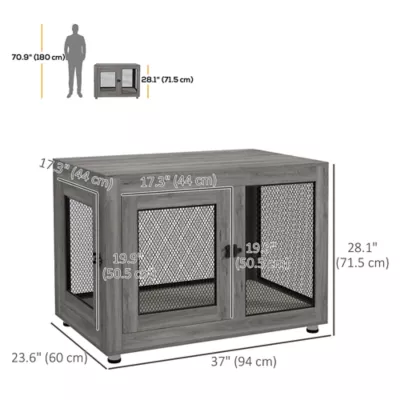 PawHut Pet Crate End Table with Water-resistant Cushion - Image 2