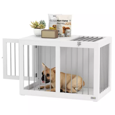 PawHut 31.5" Dog Crate Furniture with Double Doors - Image 1