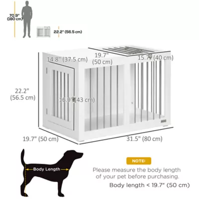 PawHut 31.5" Dog Crate Furniture with Double Doors - Image 3