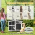 PawHut Wooden Dog House, Raised Pet Kennel with Removable Bottom, Openable Asphalt Roof, Door image thumbnail 4