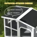 PawHut Wooden Dog House, Raised Pet Kennel with Removable Bottom, Openable Asphalt Roof, Door image thumbnail 7