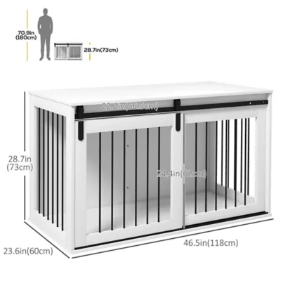 PawHut Dog Crate Furniture, Dog Crate End Side Table for Large Dogs - Image 3