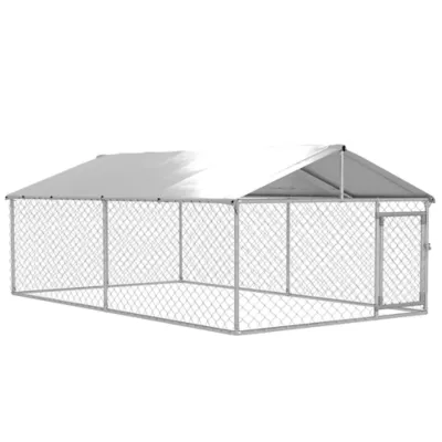 PawHut 13.1' x 7.5' x 4.9' Outdoor Dog Kennel Dog Run with Waterproof, UV Resistant Cover - Image 1
