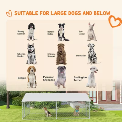 PawHut 13.1' x 7.5' x 4.9' Outdoor Dog Kennel Dog Run with Waterproof, UV Resistant Cover - Image 4