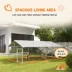 PawHut 13.1' x 7.5' x 4.9' Outdoor Dog Kennel Dog Run with Waterproof, UV Resistant Cover image thumbnail 5