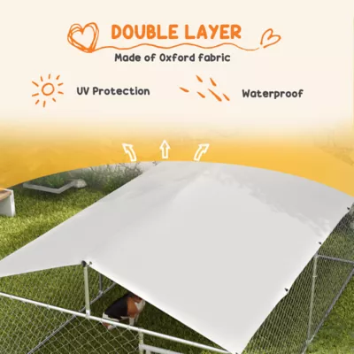PawHut 13.1' x 7.5' x 4.9' Outdoor Dog Kennel Dog Run with Waterproof, UV Resistant Cover - Image 6