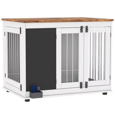 PawHut 39" Dog Crate Furniture Side End Table for Large Dogs w/ Blackboard, Three Doors - Image 1