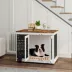 PawHut 39" Dog Crate Furniture Side End Table for Large Dogs w/ Blackboard, Three Doors image thumbnail 2