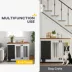 PawHut 39" Dog Crate Furniture Side End Table for Large Dogs w/ Blackboard, Three Doors image thumbnail 4