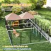 PawHut Large Outdoor Dog Kennel with 2 Rooms, Rotating & Adjustable Height Bowls,13.5' x 9.4' x 5.1' image thumbnail 4
