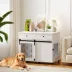 PawHut 39" Dog Crate Furniture, Dog Kennel Indoor with 2 Drawers, Wheels, Sliding Door image thumbnail 2