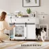 PawHut 39" Dog Crate Furniture, Dog Kennel Indoor with 2 Drawers, Wheels, Sliding Door image thumbnail 7