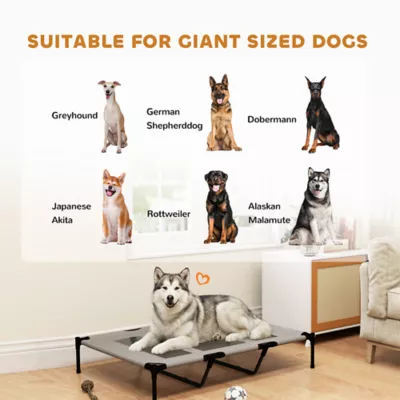 PawHut Elevated Dog Bed, Raised Dog Cot for XL Sized Dogs, 48" x 36" x 9" - Image 4