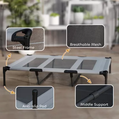 PawHut Elevated Dog Bed, Raised Dog Cot for XL Sized Dogs, 48" x 36" x 9" - Image 7