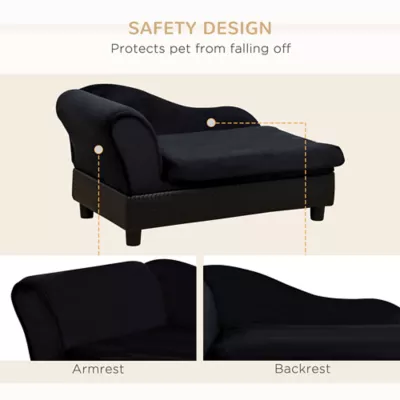 PawHut Pet Sofa, Dog Couch, Chaise Lounge with Storage for Smal Dogs and Cats - Image 6