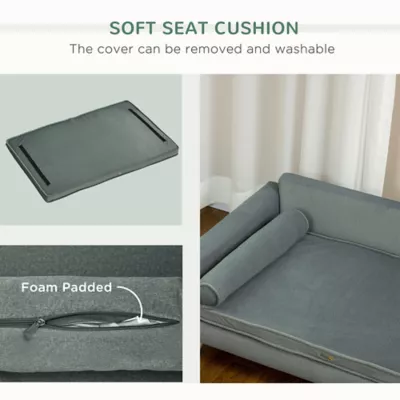 PawHut Dog Sofa Bed with Removable Pillows, Washable Cushion, Water-resistant Fabric - Image 7