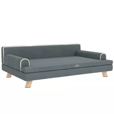 PawHut Elevated Dog Sofa Bed, with Cushion, Washable Cover, Wooden Legs - Image 1