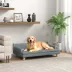 PawHut Elevated Dog Sofa Bed, with Cushion, Washable Cover, Wooden Legs image thumbnail 2