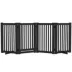 PawHut 4 Panel Free Standing Wooden Pet Gate with Open Door image thumbnail 1