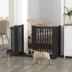 PawHut 4 Panel Free Standing Wooden Pet Gate with Open Door image thumbnail 2