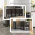PawHut 4 Panel Free Standing Wooden Pet Gate with Open Door image thumbnail 7