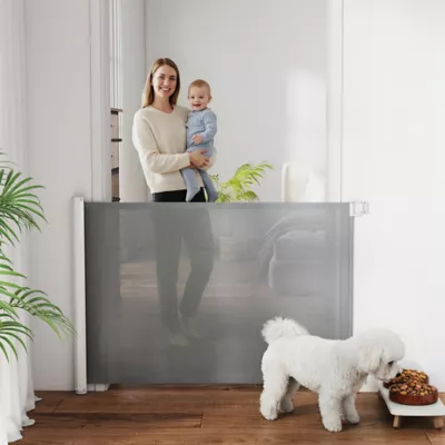 PawHut Retractable Pet Safety Barrier Gate, Flexible and Extensible for Stairways Doorways Hallways - Image 2