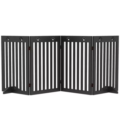 PawHut 80"Lx29.5"H Freestanding Pet Gate with Support Feet - Image 1