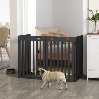 PawHut 80"Lx29.5"H Freestanding Pet Gate with Support Feet - Image 2