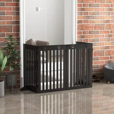 PawHut 80"Lx29.5"H Freestanding Pet Gate with Support Feet - Image 7