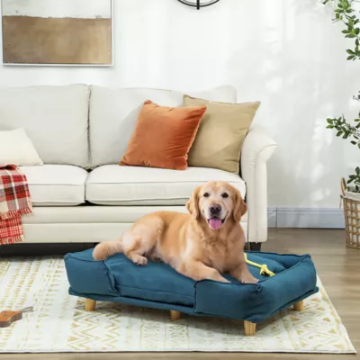 PawHut Washable Dog Sofa for Large Dogs, Elevated Pet Couch with Anti-slip Foot Pads - Image 2